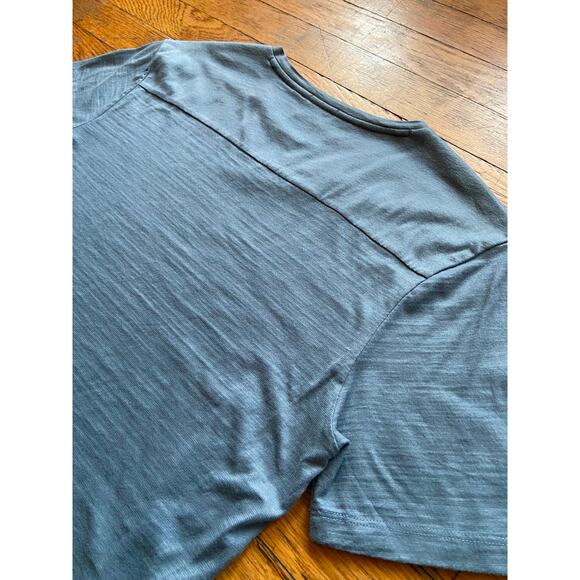 BOSS Hugo Boss Blue Mercerised V-Neck T-Shirt Mens sz S - Picture 5 of 11
